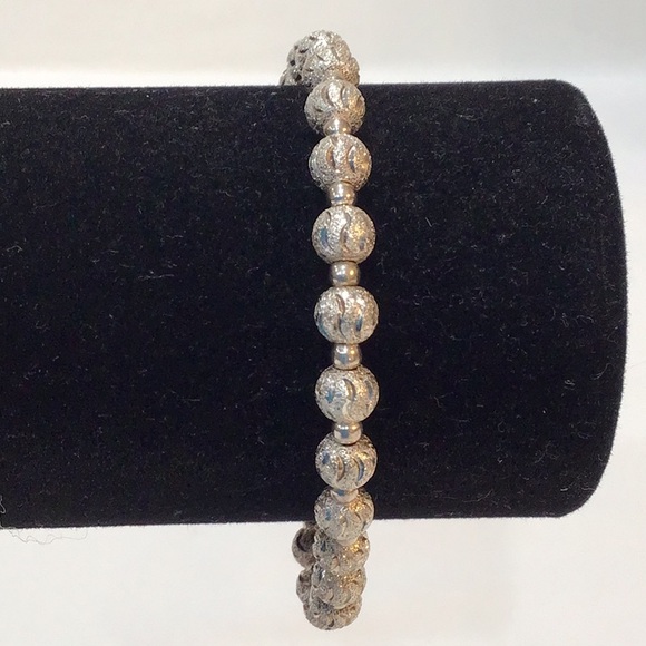 Gianni Bernini Sterling Diacut Bead Bracelet EUC - Picture 1 of 4